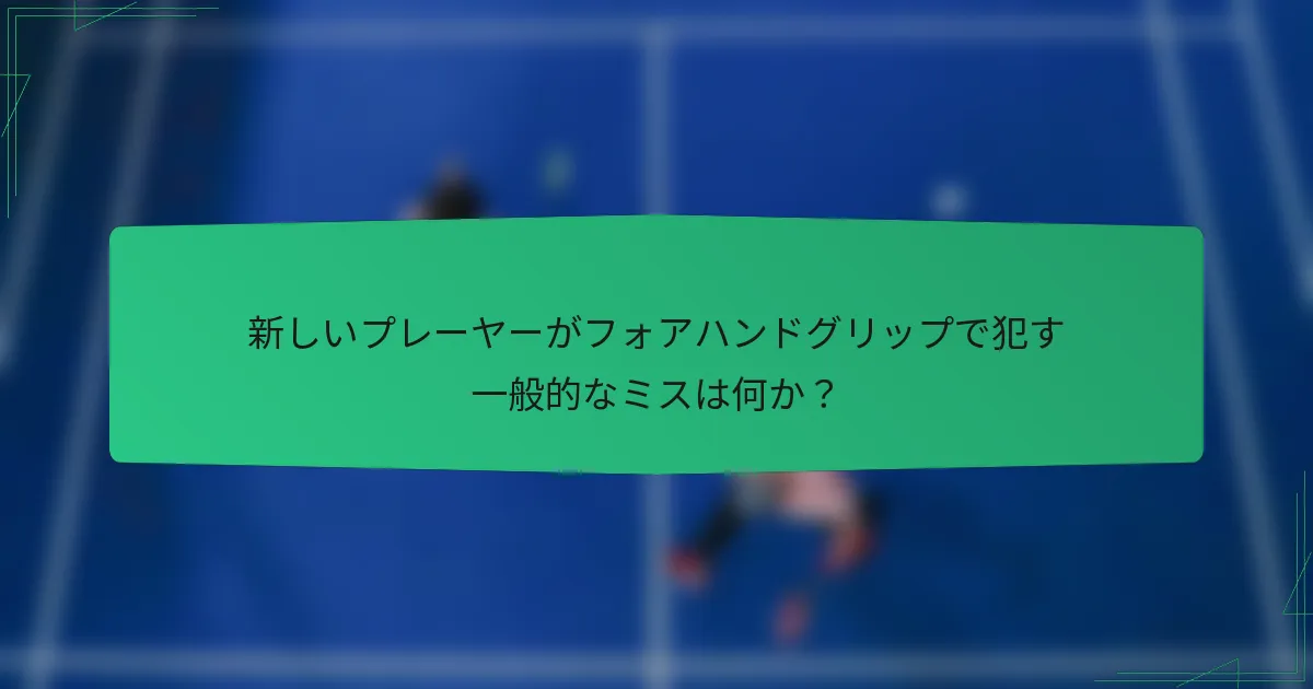 新しいプレーヤーがフォアハンドグリップで犯す一般的なミスは何か？