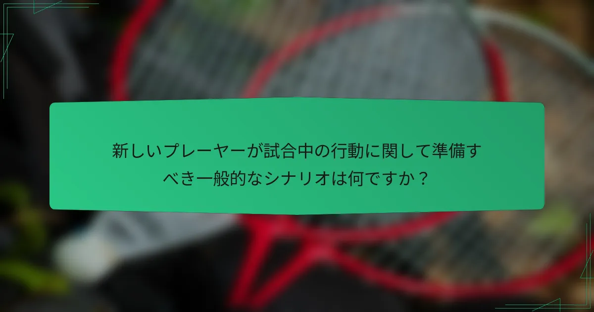新しいプレーヤーが試合中の行動に関して準備すべき一般的なシナリオは何ですか？